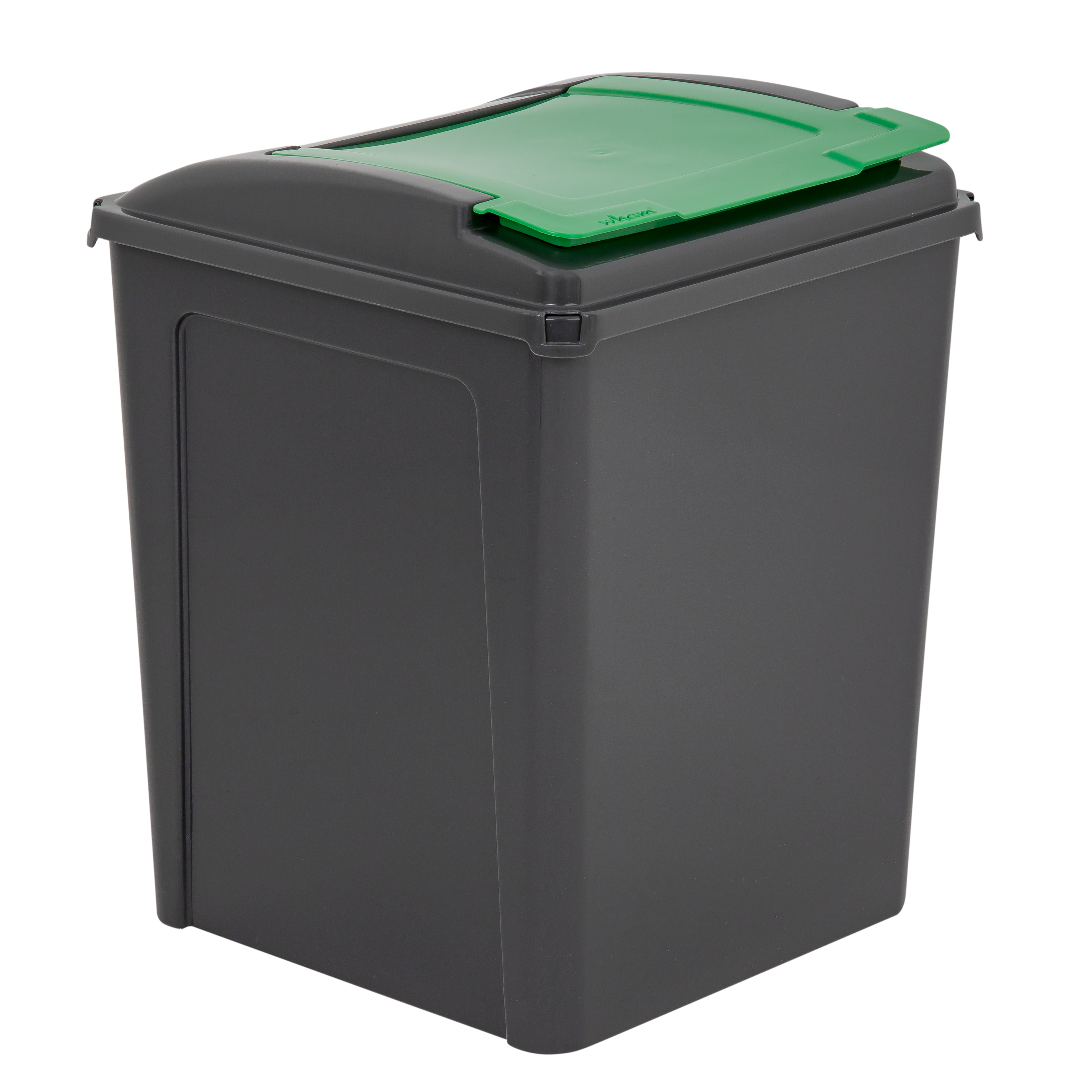 WHAM  recycling 50l Bin & Lid Graphite/gen. Green image