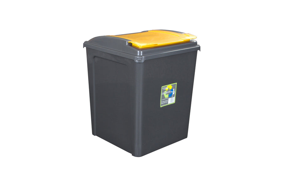 WHAM  recycling 50l Bin & Lid Graphite/gen. Yellow image