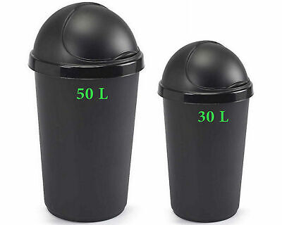 Whitefurze 30l Bullet Bin And Lids Black 2 Cases image