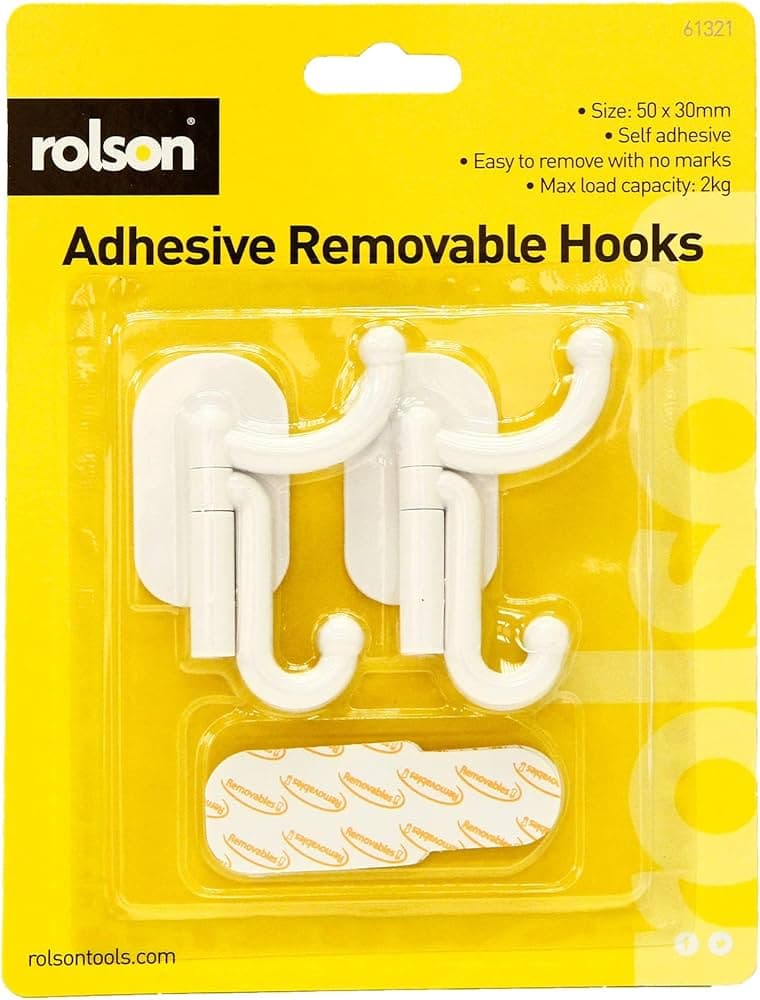 Rolson 2pcs Removable Adhesive Hook 61321