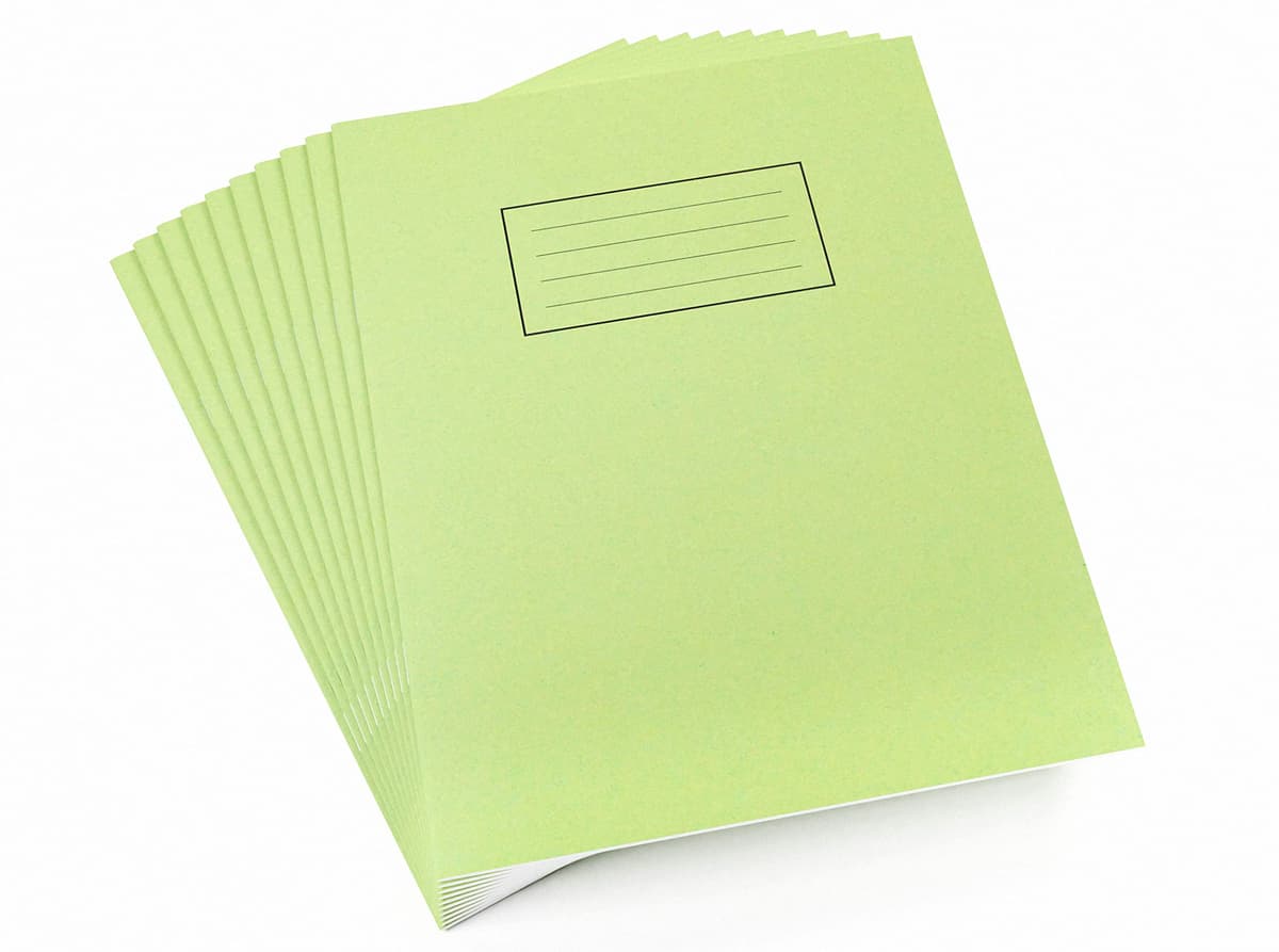 Silvine A5 Exercise Book 40 LVS Green (EX102) - Lined with margin