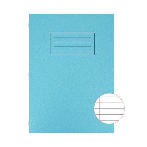 Silvine A4 Exercise Book 40 LVS Blue (EX108) - Lined with margin image