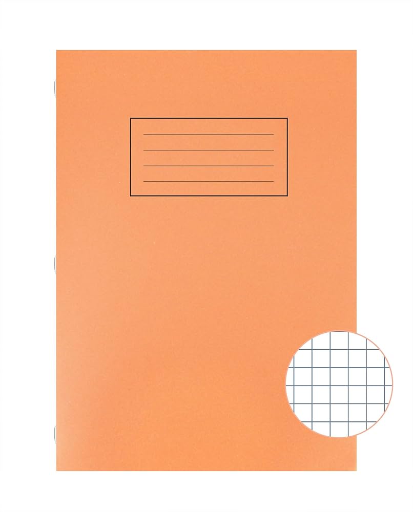 Silvine A4 Exercise Book 40 LVS Orange (EX113) - With 5mm Square PACK OF 10 image