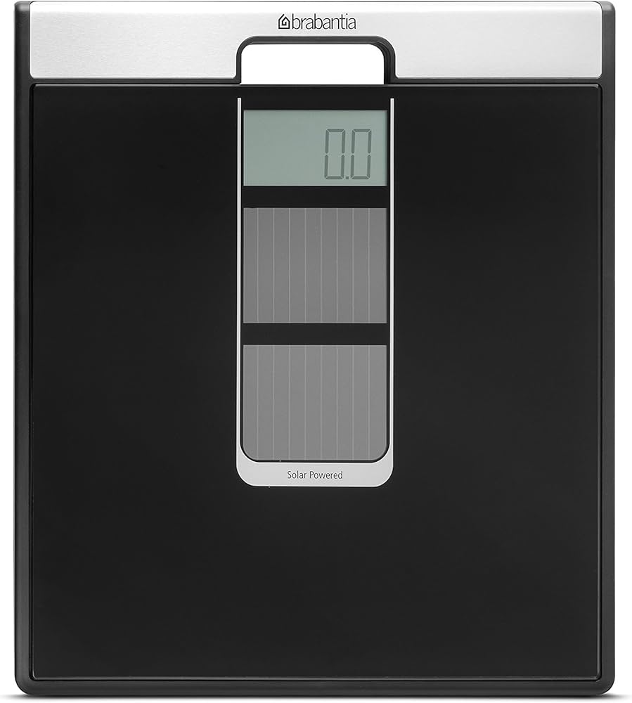 Brabantia Solar powered Digital Bathroom Scales Black Glass image
