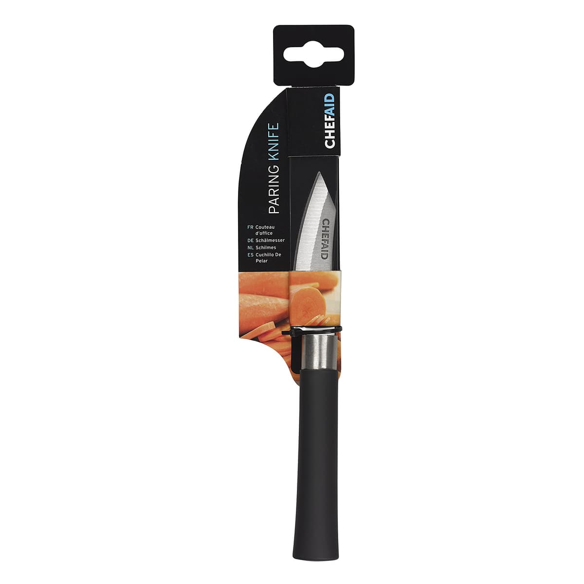 Chef aid 3 inch paring knife with soft grip handle