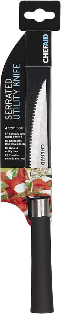 Chef Aid 4.5 Inch Serrated Knife with soft grip handle