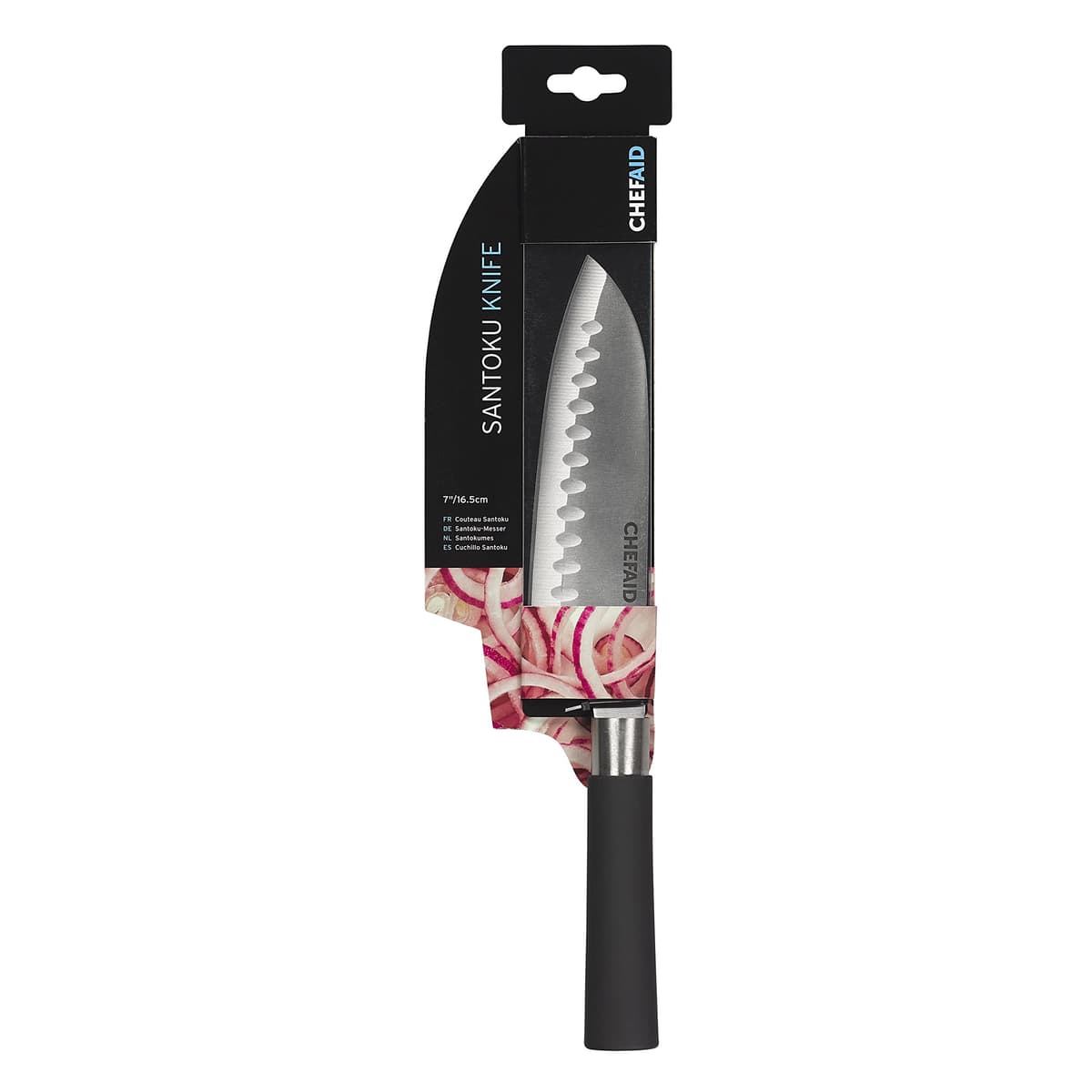 Chef Aid 7 Inch Santoku Knife with soft grip handle