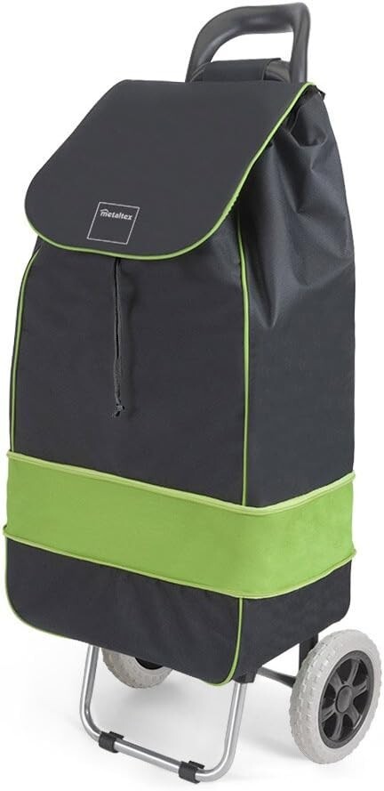 Metaltex Lily Shopping Trolley - Black/Lime - 53 L image