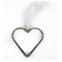 Sifcon 15cm Lg Hang Beaded Heart Deco