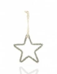 Sifcon 15cm Lg Hang Beaded Star Deco