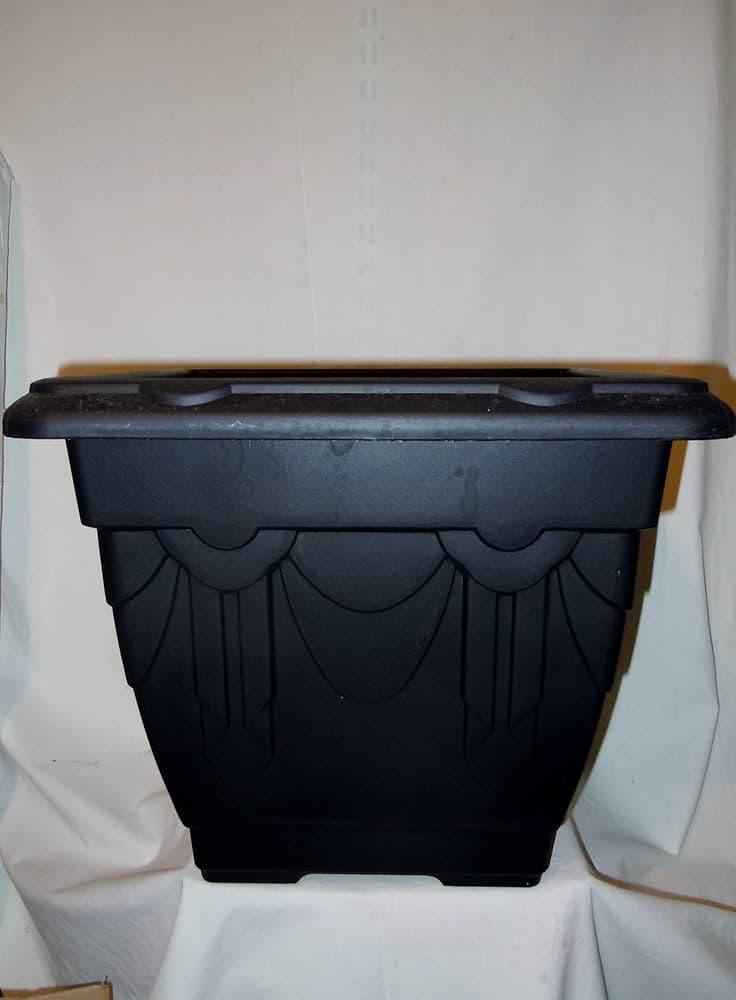 Whitefurze 41cm Sq Venetian Planter Black