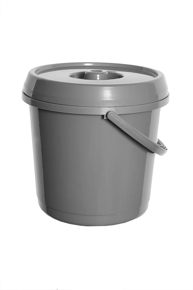 Whitefurze 14 Litre Bucket + Lid - Silver image