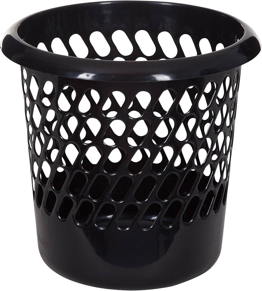 Whitefurze Waste Paper Basket Met Black
