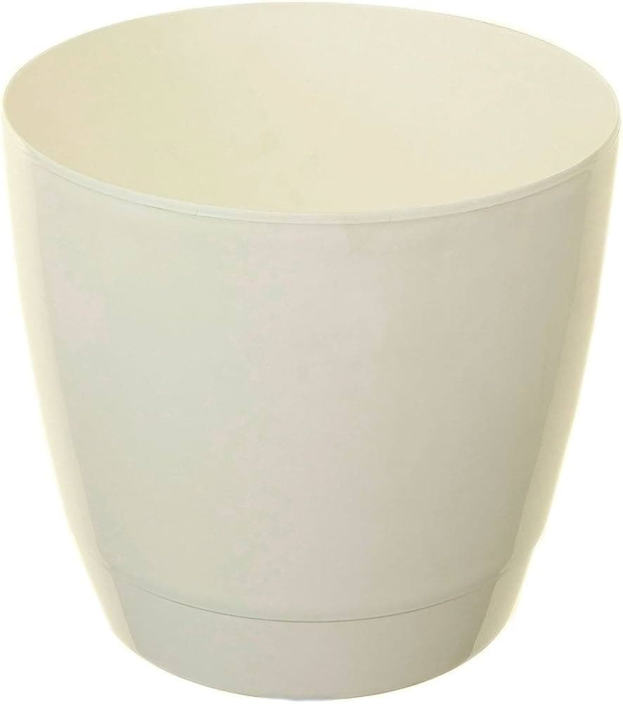 Whitefurze 20cm Round Indoor Pot Cover White