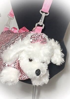 Kandy Toys Plush Dogs In Sparkly Handbag 17cm - 3 Assorted