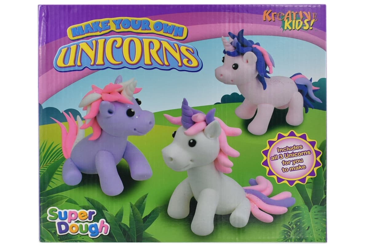 Kandy Toys Super Dough - Make Your Own Unicorns 3pcs In Colour Box