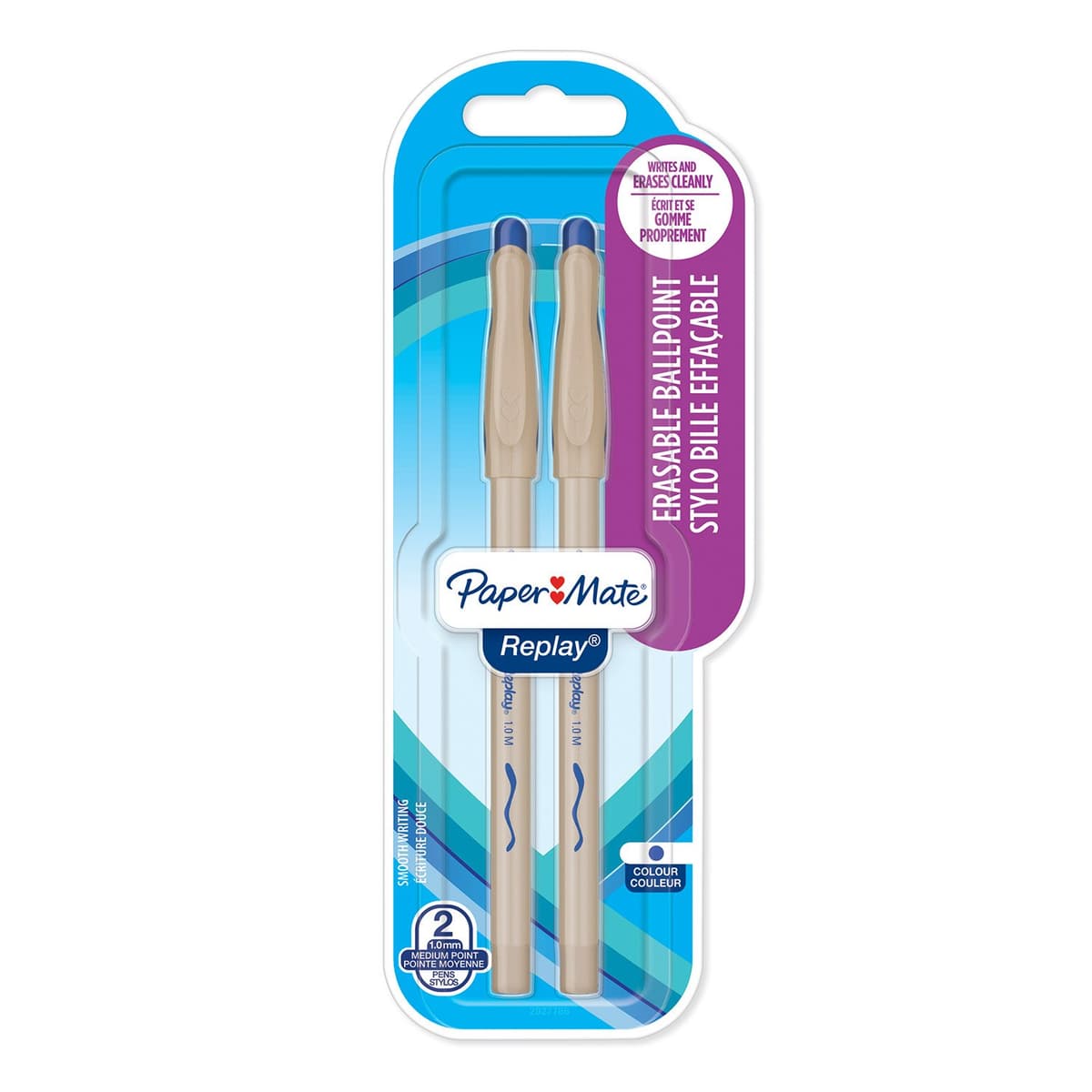 Paper Mate Replay Erasable Ball Pen Medium Tip 1.0mm - Assorted Colours - Pack of 3
