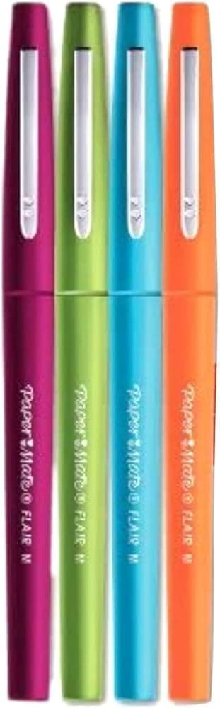 PaperMate Flair Original Felt Tip Pen, Medium - Assorted Fun Colours - Wallet of 4