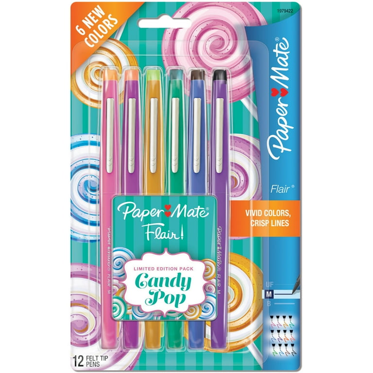 Paper Mate Flair Candy POP Pens, Medium Point, Assorted Colours - Pack of 12 image
