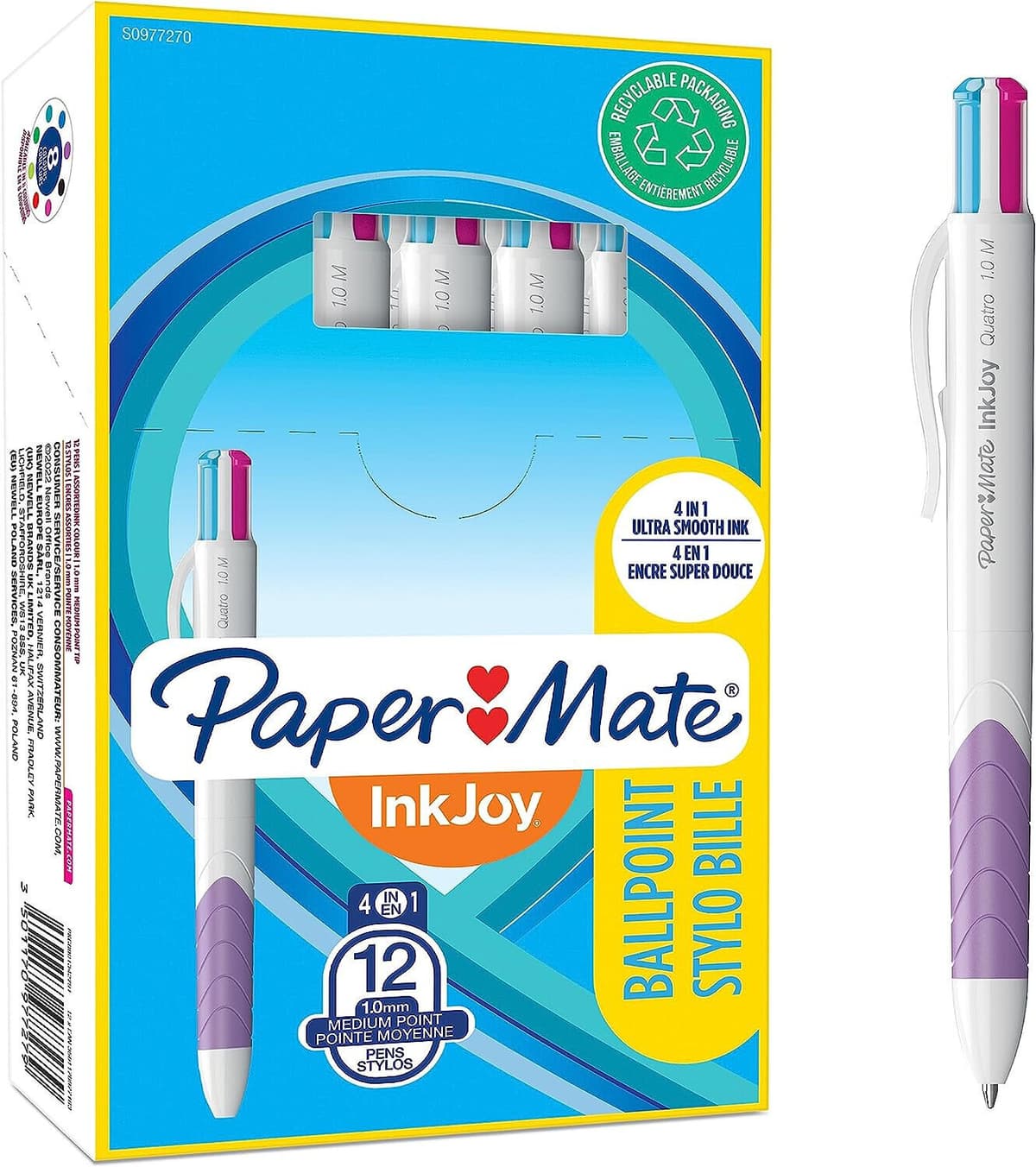 PaperMate Erasable Gel Pen Medium - Fun Colours - Pack of 4
