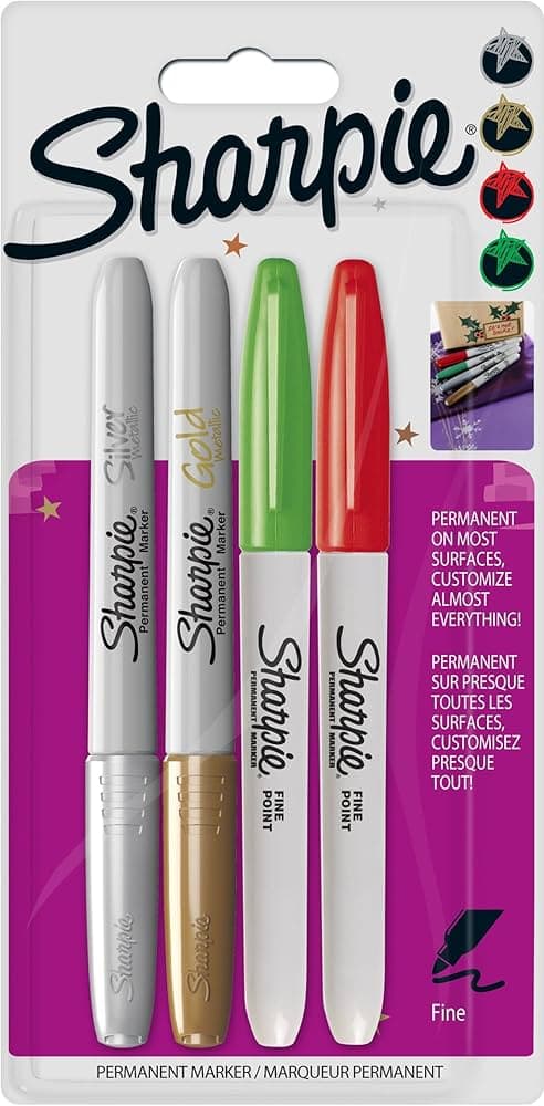 Sharpie Fine Point Permanent Marker - Christmas Metallic - Pack of 4