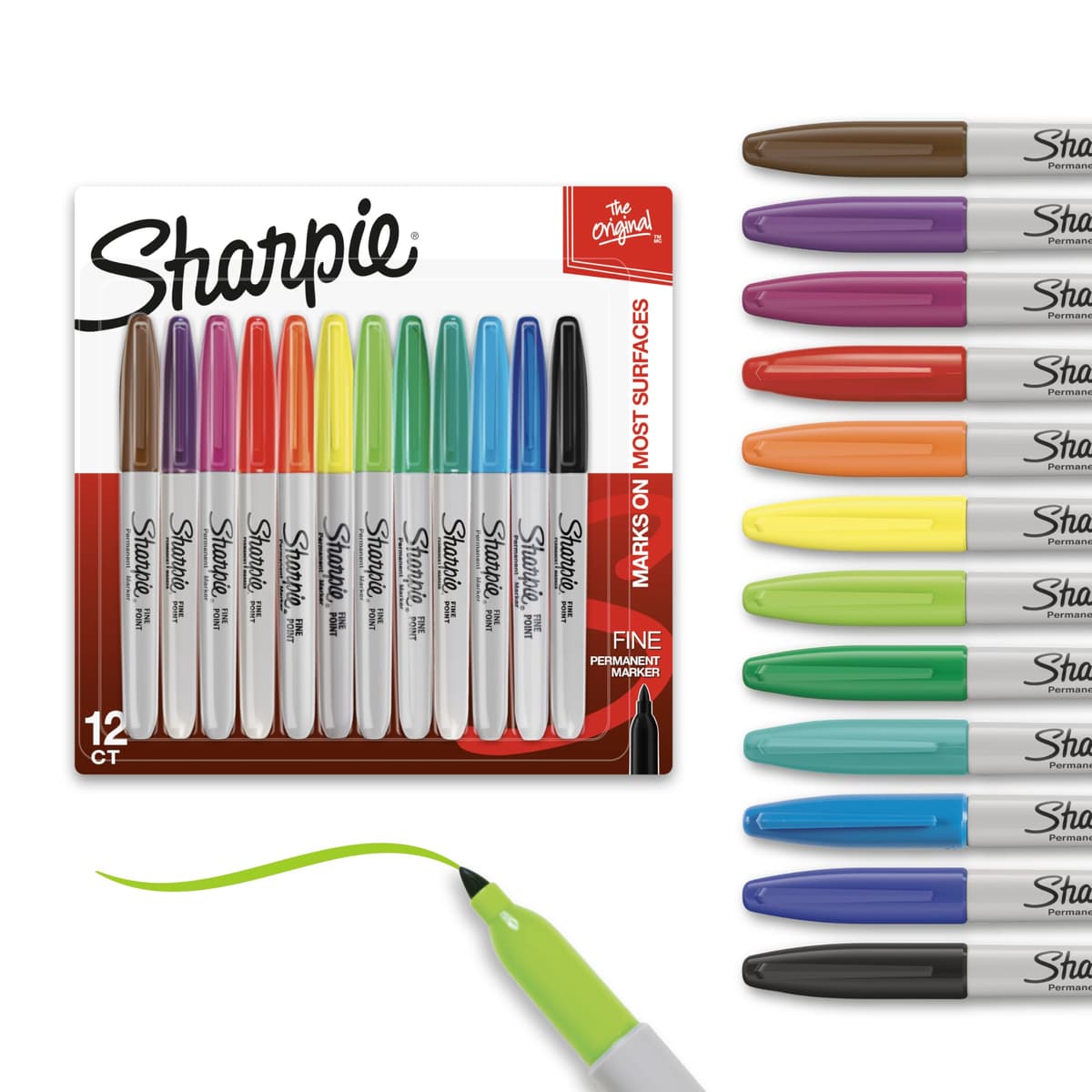 Sharpie Permanent Markers, Fine Tip - Assorted Fun Colours - Pack of 4