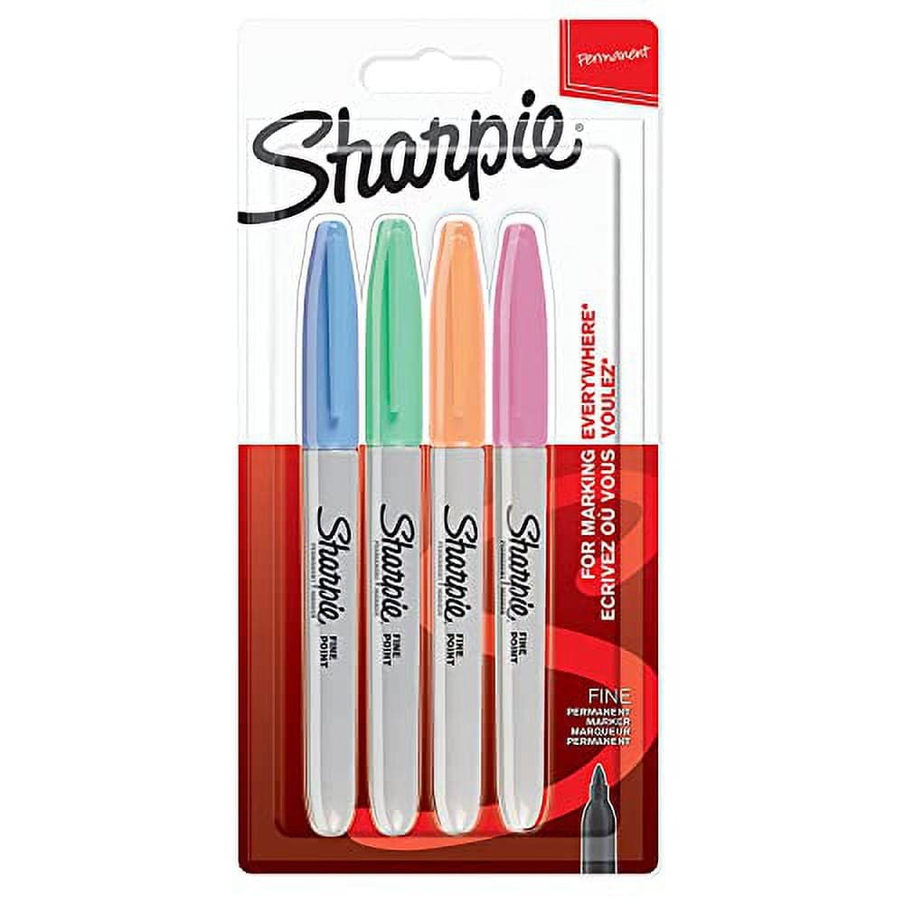 Sharpie Fine Point Permanent Marker - Assorted Pastel Colours - Pack of 4