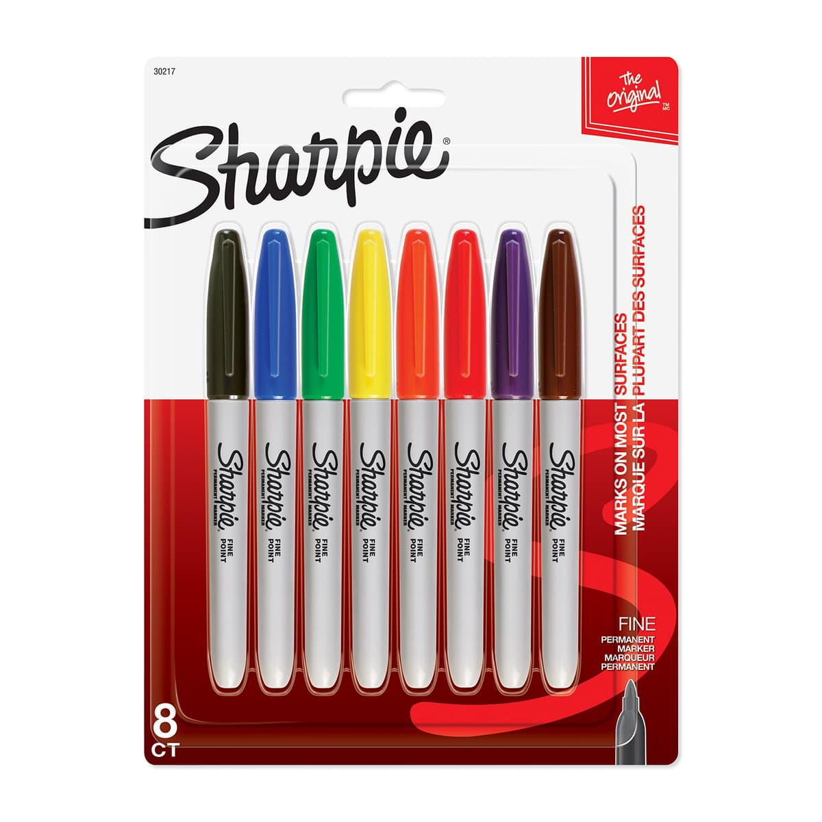 Sharpie Fine Point Permanent Marker - Assorted Colours - Pack of 8