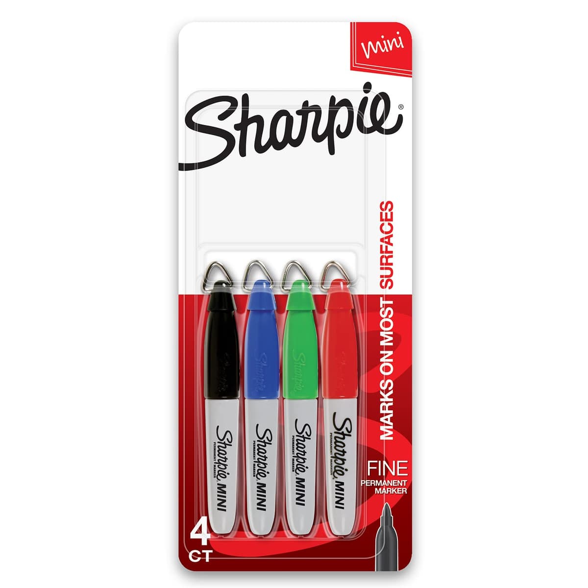 Sharpie Mini Permanent Marker Fine Tip - Assorted Fun Colours - Pack of 4