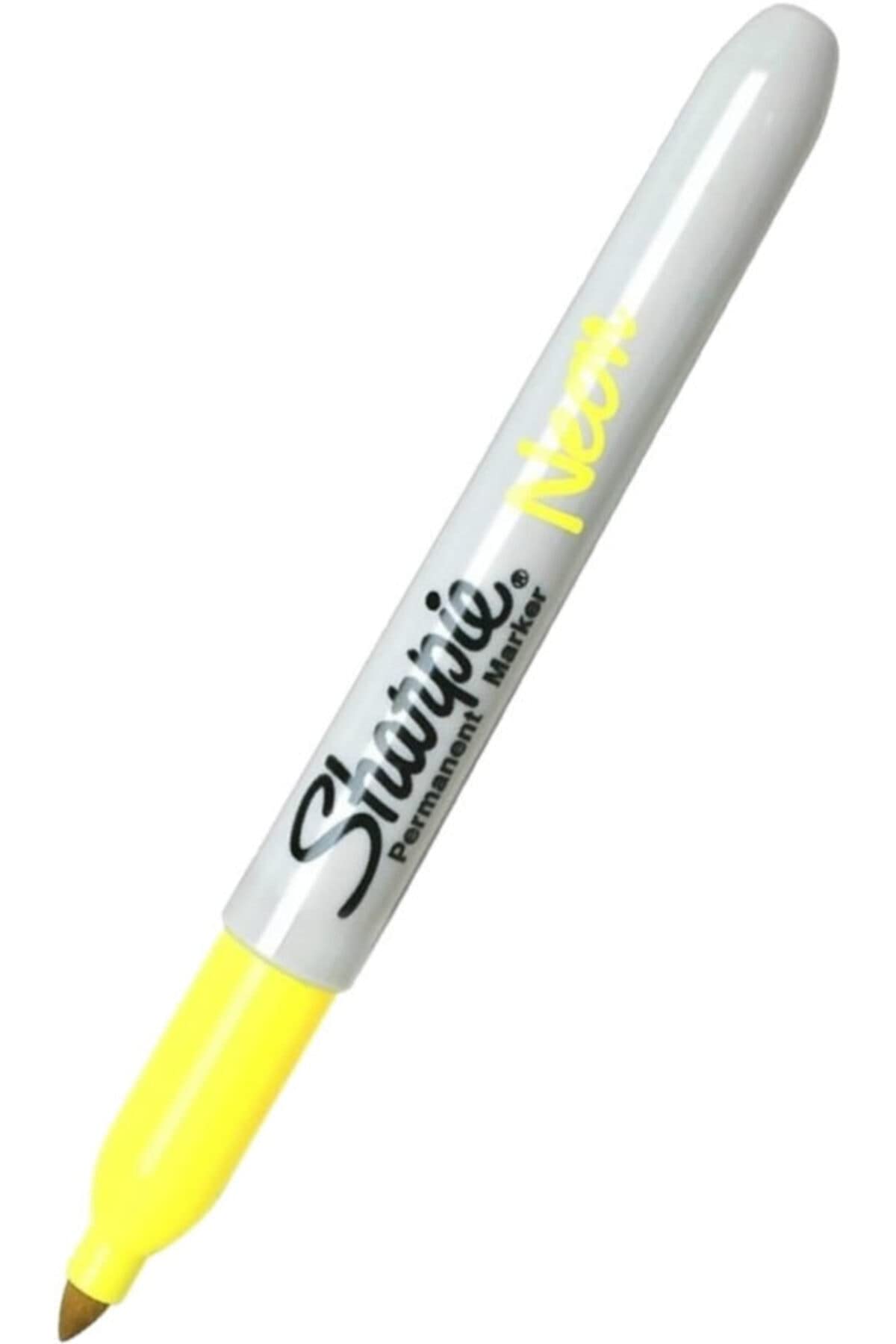 Sharpie Fine Tip Permanent Marker - Neon Yellow - Pack of 12 image