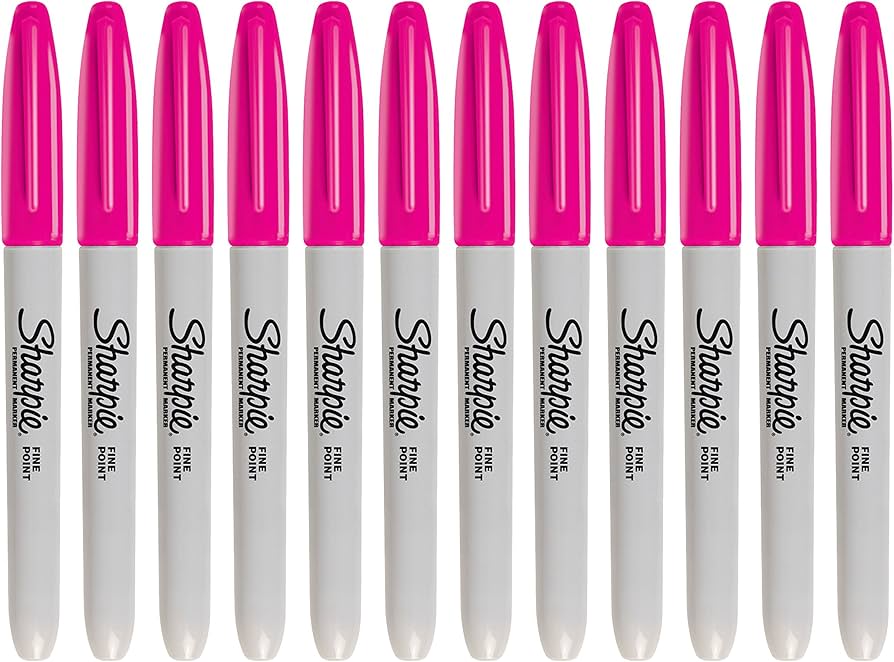 Sharpie Fine Tip Permanent Marker - Neon Pink - Pack of 12 image