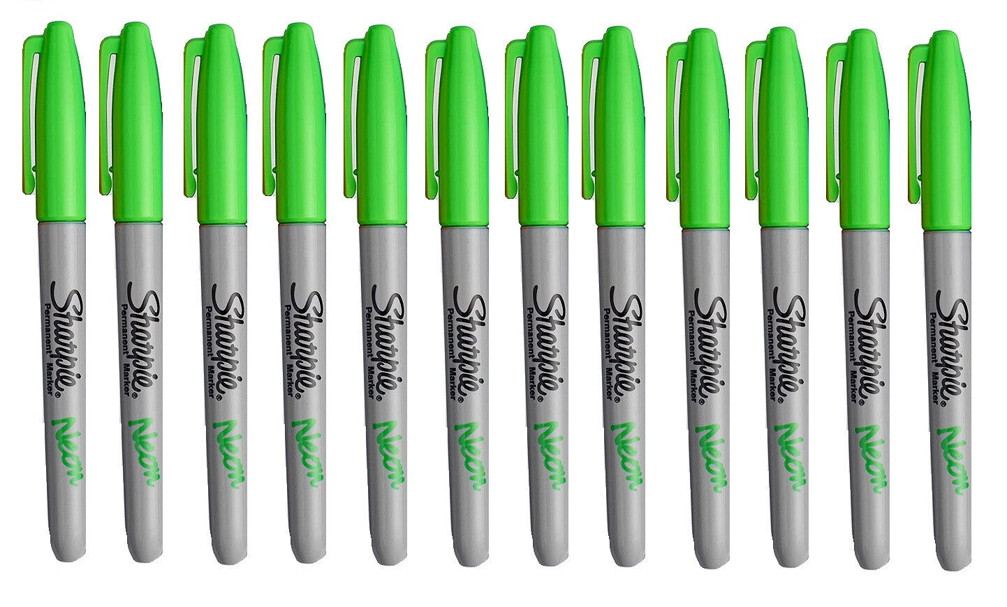 Sharpie Fine Tip Permanent Marker - Neon Green - Pack of 12 image