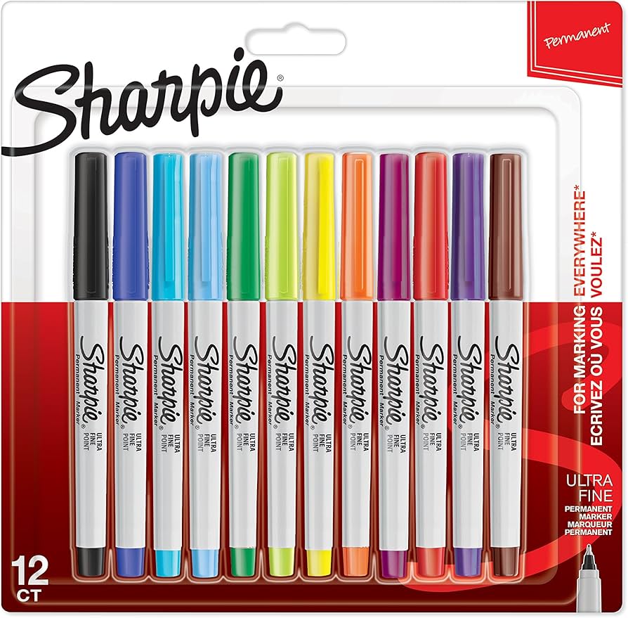 Sharpie Ultra Fine Point Permanent Markers - Assorted Colours - Pack of 12 image