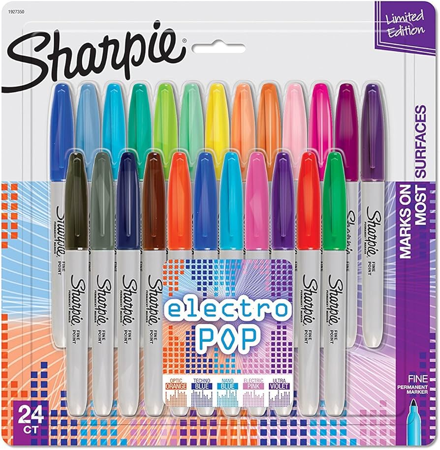 Sharpie Electro Pop Limited Edition Permanent Ink Markers - Pack of 24 image