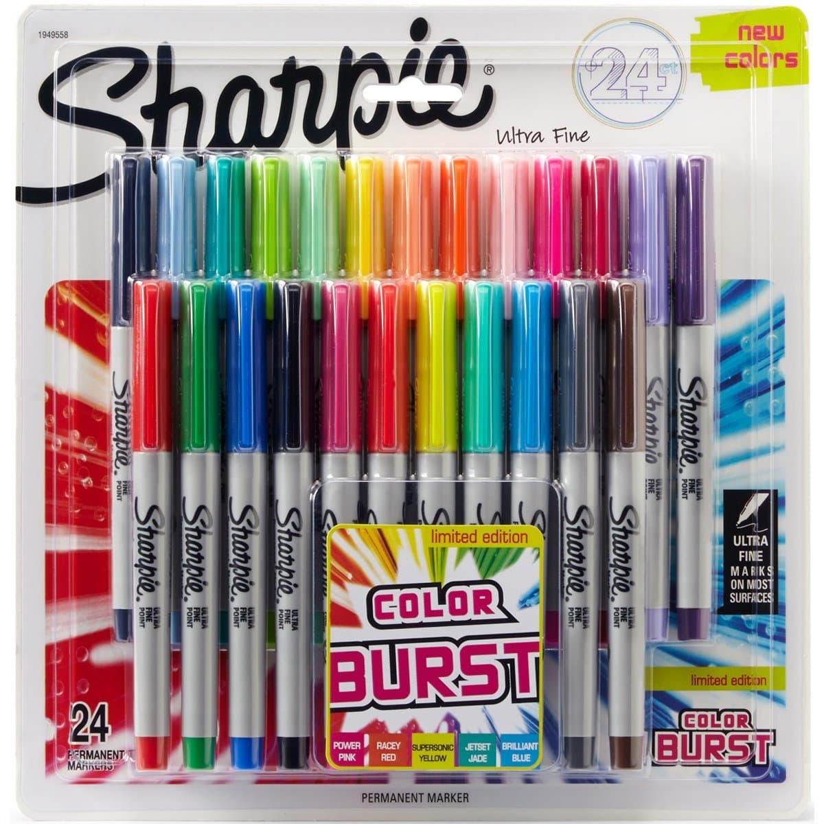 Sharpie Fine Permanent Marker - Colour Burst - Pack of 3