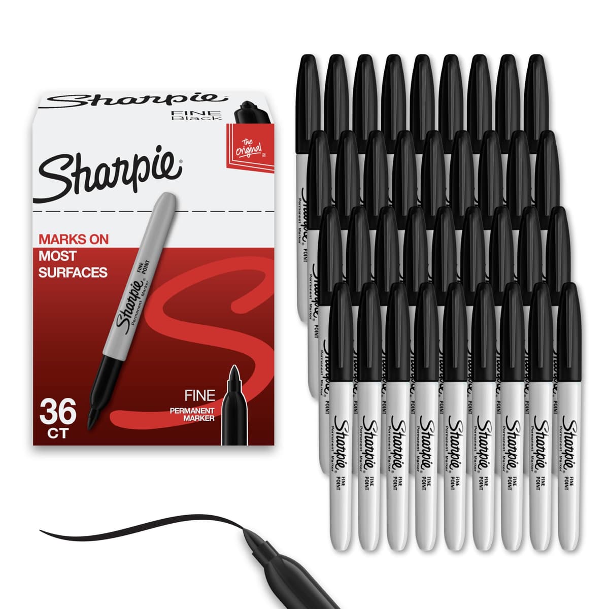 Sharpie Permanent Markers, Fine Tip - Metalic Black - Pack of 3+1