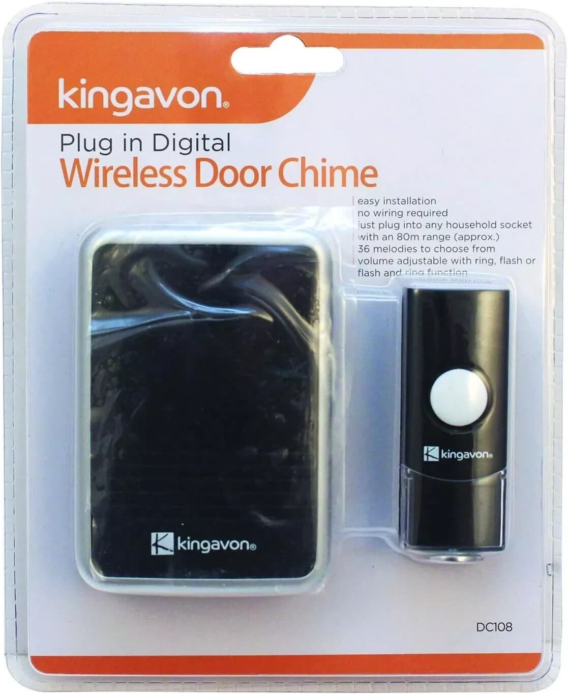 Kingavon Plug In Digital Wireless Door Chime (36 Melodies)