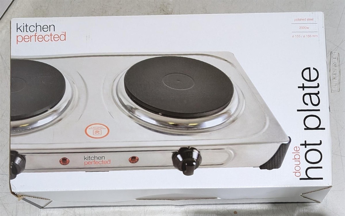 LLOYTRON *** Kitchen Perfected 2500w Double Hotplate - Brushed Steel image