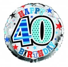 SE  40th Birthday Male Foil Balloons