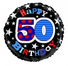 SE  50th Birthday Male Foil Balloons