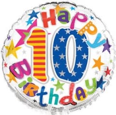 SE  Age 10 Unisex Foil Balloons