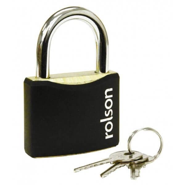 Rolson 60mm Black Padlock 66409