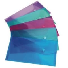 Bright Popper Wallet Transparent Assorted A5 Pack of 5