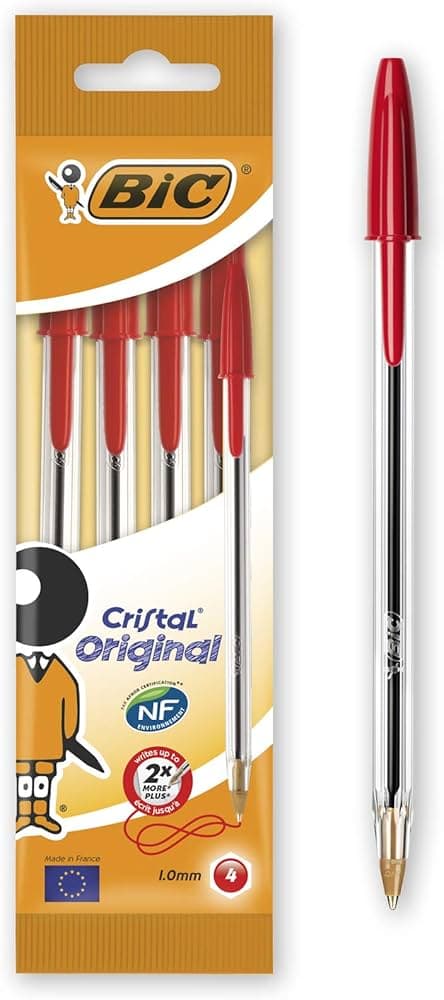 Bic Cristal Ball Point Pens 1.0mm - Red