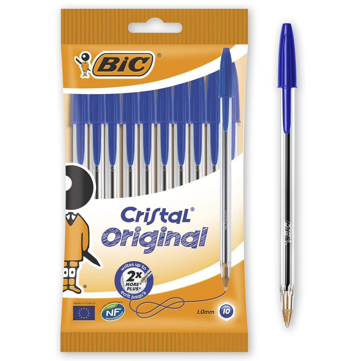 Bic Cristal Ball Point Pens 1.0mm - Blue