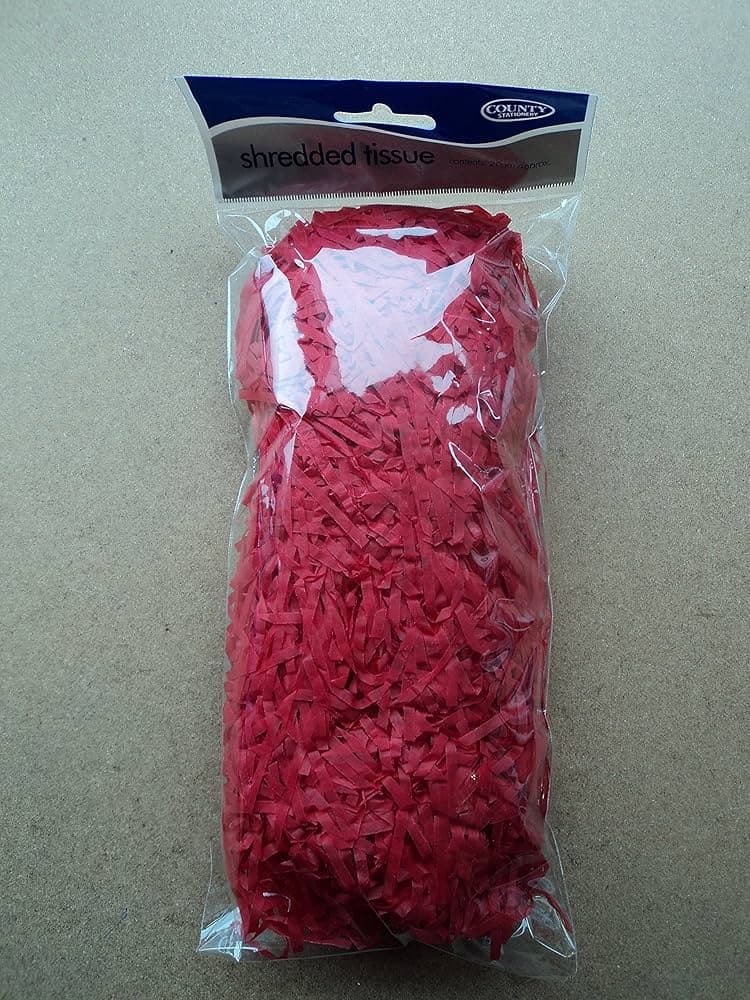 County Shredded Tissue Paper 20g - Cerise