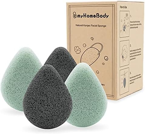 Pretty Smooth Pure Bamboo Charcoal   Konjac Sponge - Tear Drop  