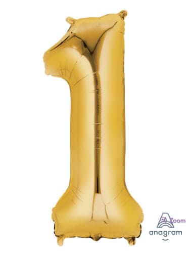 Unique Party 34" Pkg Gold Foil Blln-1