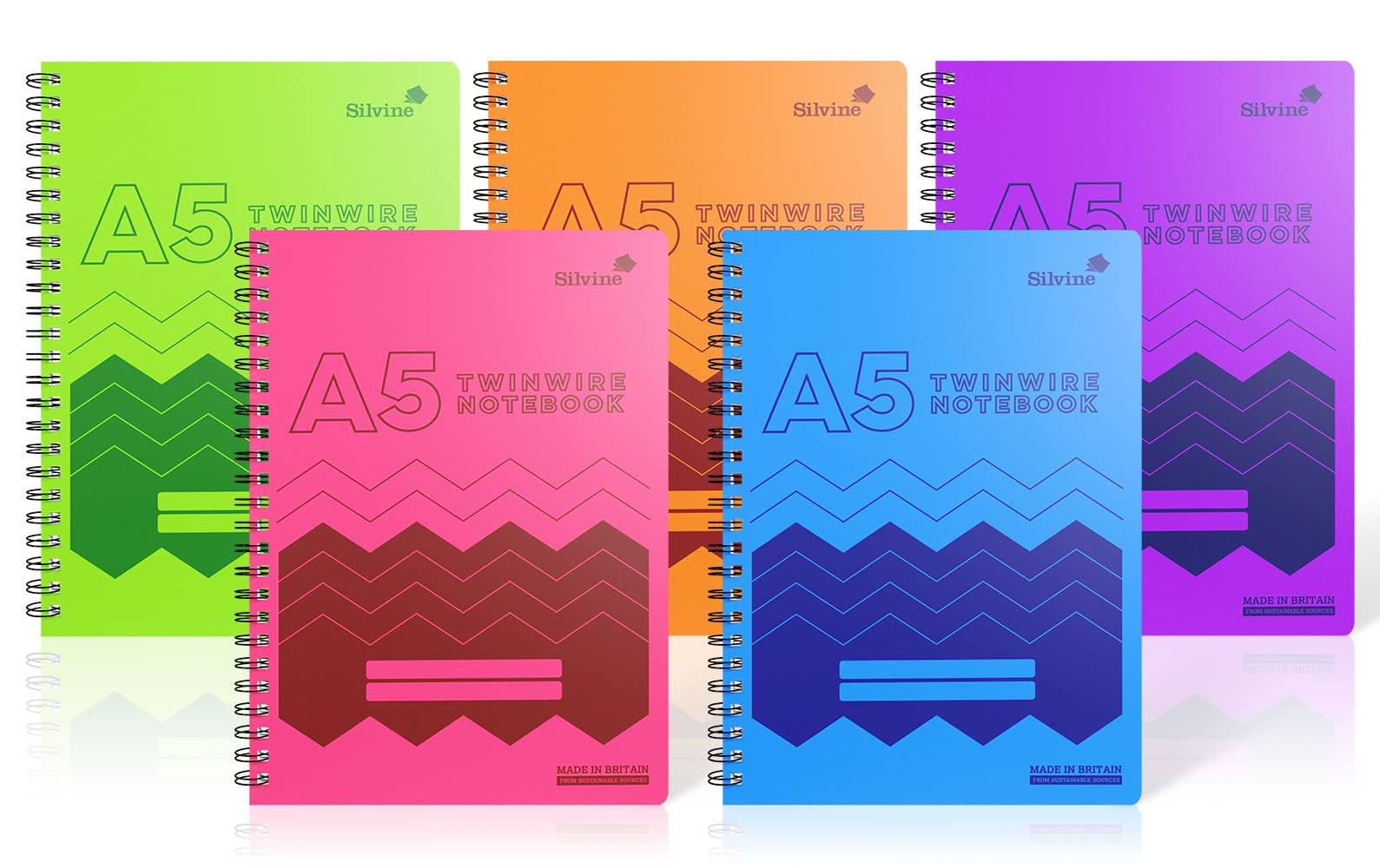 Silvine Bright A5 Poly Prop Exercise Book - lined (NBPPA5AC) PACK OF 10 image
