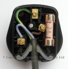 Red/Grey 13A Black plug with 3A fuse A03B